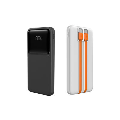 10000mah Powerbank com cabo incorporado Powerbank com cabo USB C incorporado
