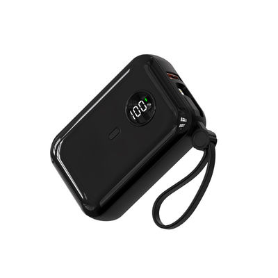 10000mAh 22.5W Universal Construído em Banco de Energia de Cabo Preto Branco ABS ignífugo PC com luzes indicadoras LED