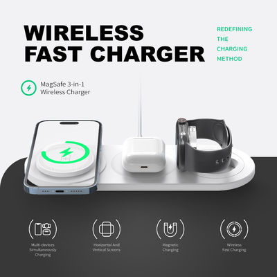 Bom preço. 3 em 1 carregador de telefone sem fio 5W 7.5W 10W 15W Para carregamento / 1 X cabo tipo C on-line