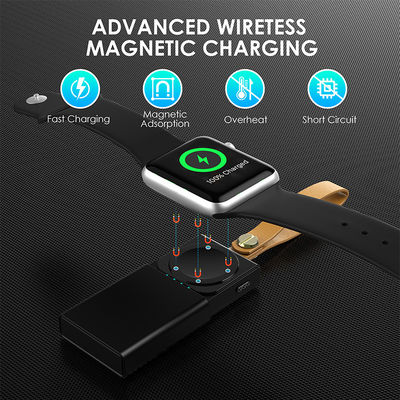 Bom preço. Mini Power Bank de plástico preto Iwatch Charger Universal Compatibilidade com bateria de íons de lítio on-line