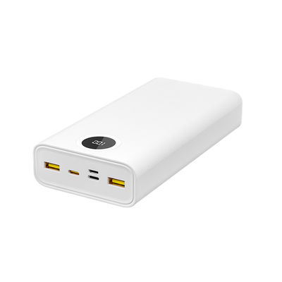 Bom preço. Banco de energia de grande capacidade branco 22,5W PD Output com indicador LED de proteção de segurança on-line