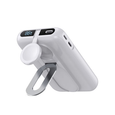 Banco de energia de polímero branco Li carregador magnético portátil tipo C saída 5V / 3A 15W