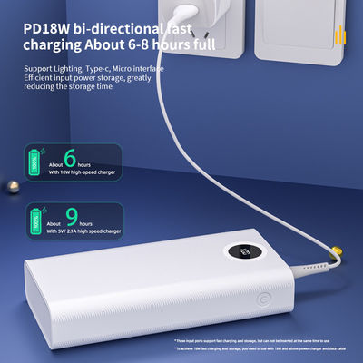 Bom preço. Banco de energia portátil de alta capacidade branco 30000mAh Compatibilidade universal on-line