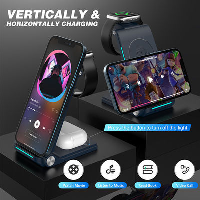 Estação de Carregamento Rápido Multi Color Power Bank 10W Para iPhone Apple Watch AirPods