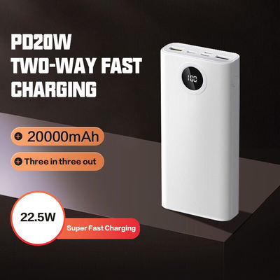 Bom preço. PD 20W 22.5W Power Bank com ABS PC em Vibrant Blue White Color para Solução de Carregamento Portátil on-line