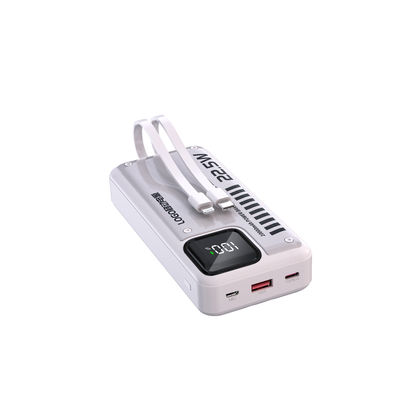 Bom preço. Banco de energia de carregamento rápido portátil 20000mah Banco de energia USB C incorporado em cabo on-line