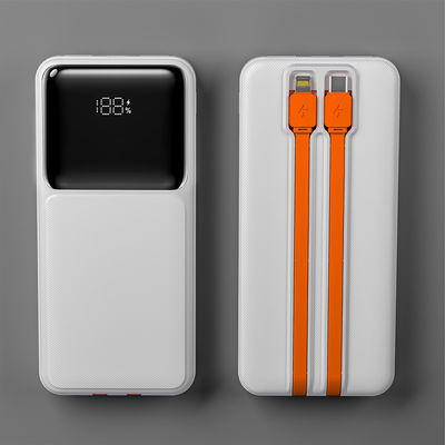 Bom preço. Compacto Construído em Cable Power Bank Branco Power Bank portátil Proteção contra sobrecarga on-line